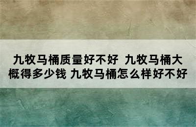 九牧马桶质量好不好  九牧马桶大概得多少钱 九牧马桶怎么样好不好